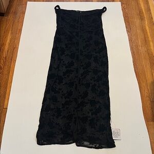 ASOS Black Sheer Mesh Floral Dress Size 14